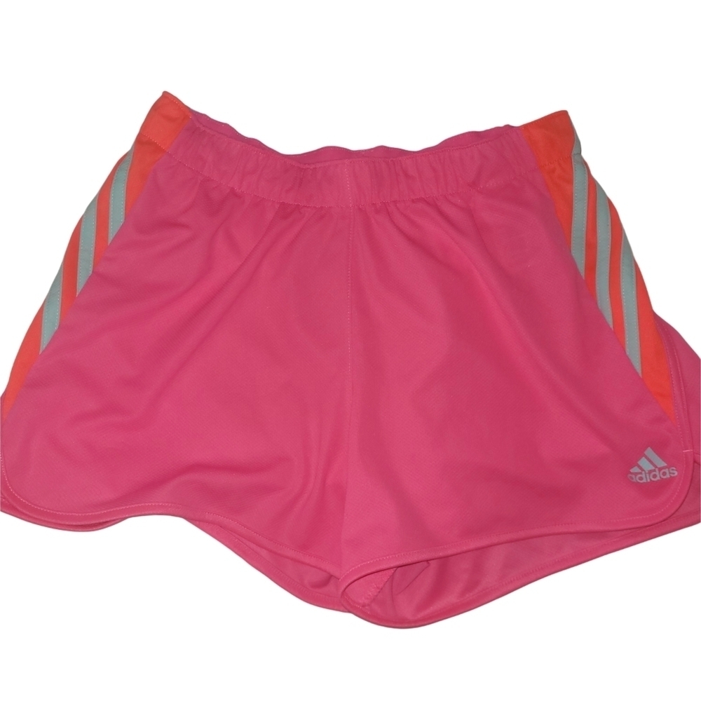 Adidas Pink Athletic Shorts With Orange Trim Size S
